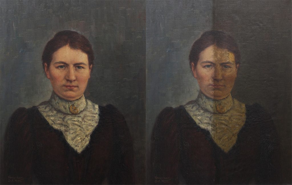 Gemälde reinigen - vorher und nachher