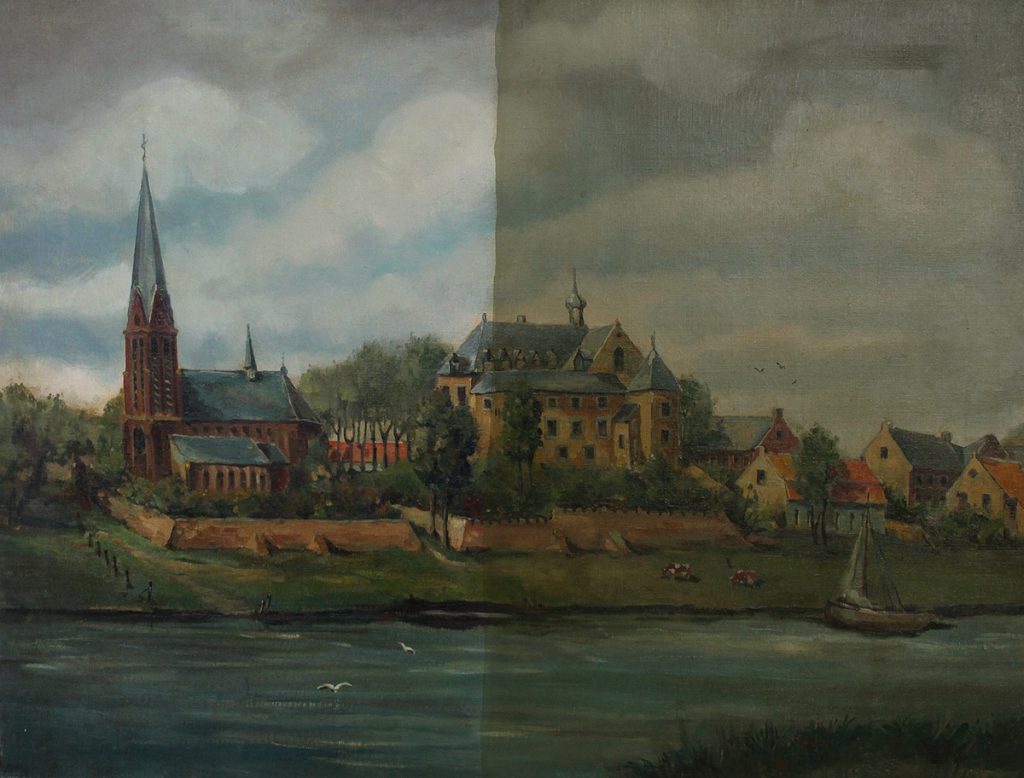 Gemälde reinigen - vorher und nachher