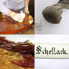 Arbeitsschritte der Schellackpolitur
